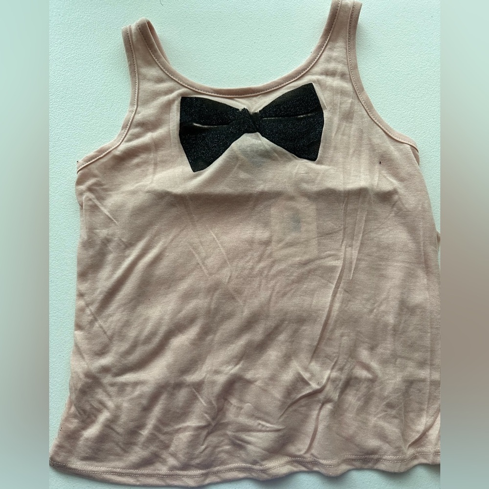 Girls Modern Lux Glitter Bow Tank
